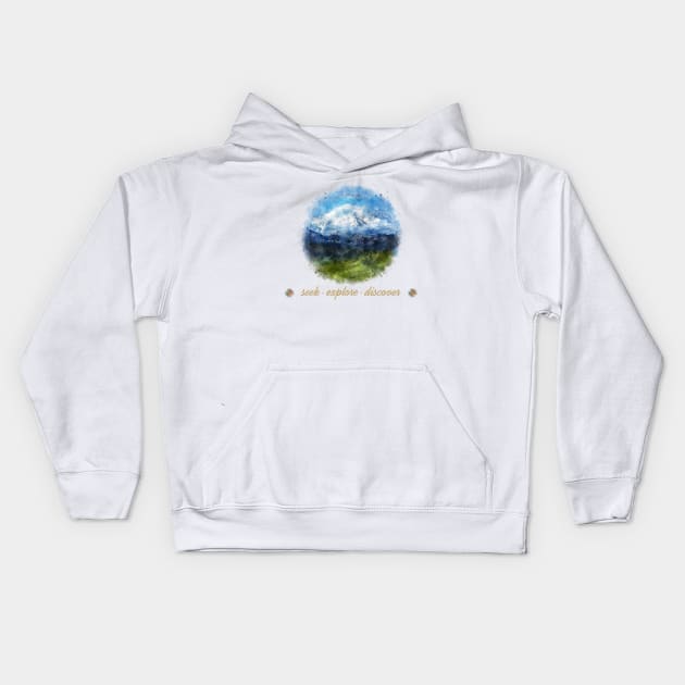 Seek, explore, discover Kids Hoodie by NT1